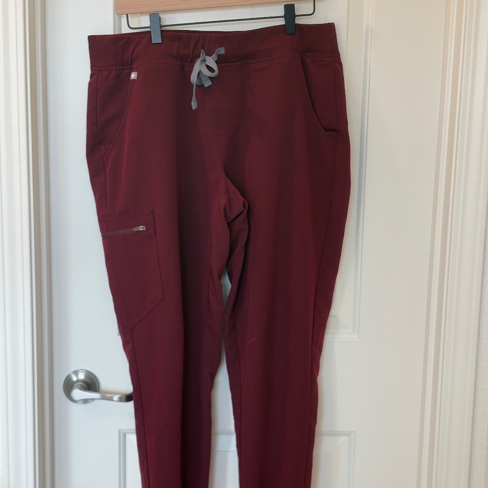 Figs Maroon Zamora Jogger Scrub Pants, L